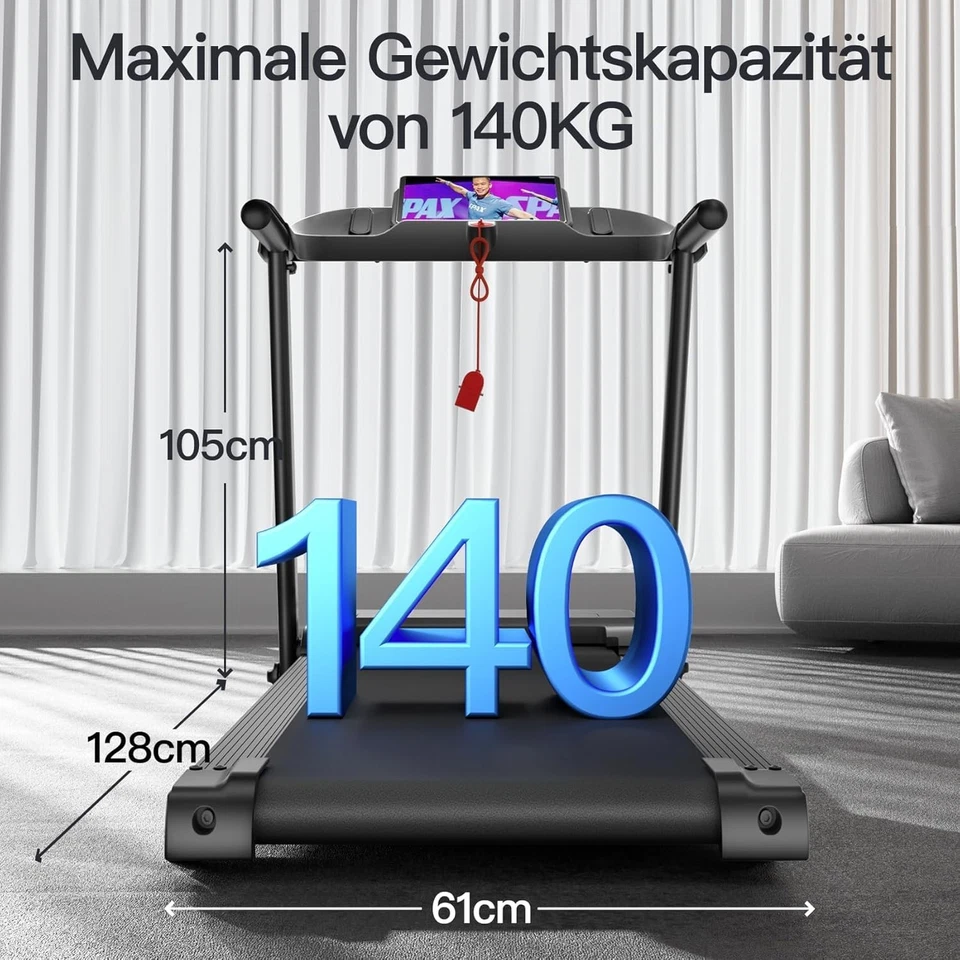 Tapis Roulant Elettrico Salvaspazio 14KM/H, Pieghevole con Cardiofrequenzimetro - Immagine 3 di 4