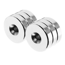 1 x 1/4 Inch Strong Neodymium Rare Earth Countersunk Ring Magnets N42 6 Pack 