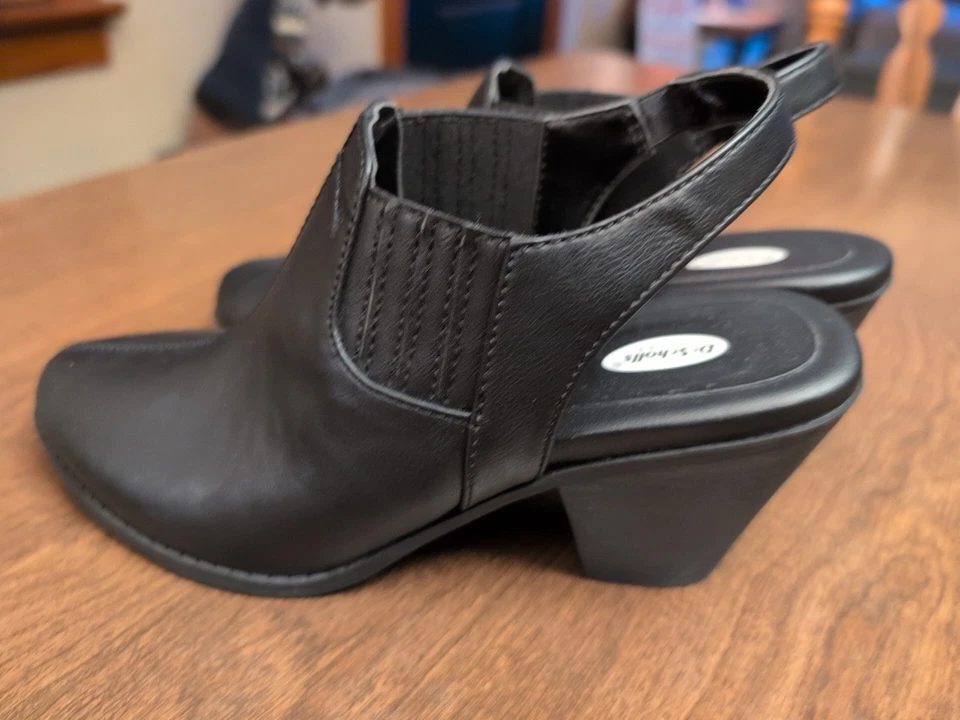 Dr. Scholl's STAR Negro Eslinga Tobillo Mula Bloque Tacón Talla 7 Comodidad  Foto 3 de 4
