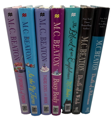 M.C. Beaton - lot of 7 hardcover books with djs in good condition (668)