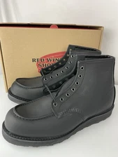 Red Wing 8074 Classic Moc Boots Black Harness Leather Mens Size 10.5 D Seconds