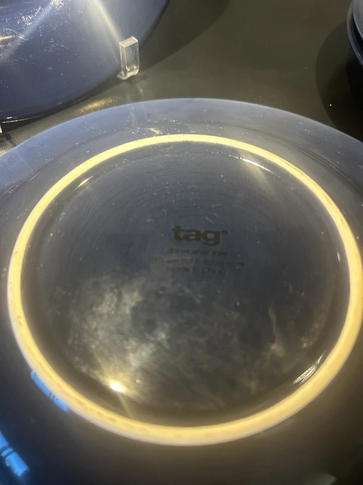 TAG Navy Blue 11" Swirl Dinner Plate - Set of 4 - Image 4 of 4