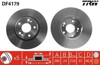 2X Bremsscheibe TRW DF4179 FüR Laguna KG0 Renault BG0 2 16V BG0A BG0L BG1G BG1H