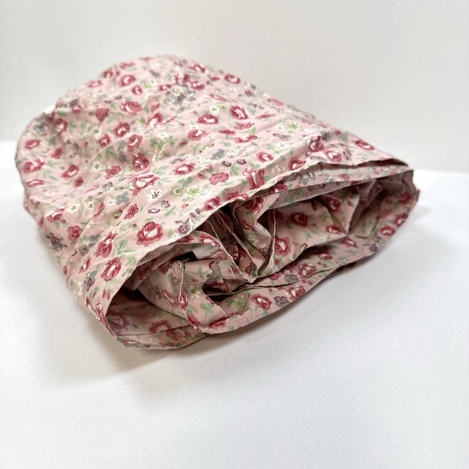 "Falda Waverly Baby rosa floral flor cottagecore cuna polvo con volantes 11"" caída" Foto 2 de 4