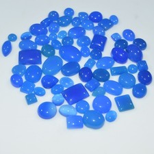 70Pcs 291Cts Natural Blue Chalcedony Cabochon Loose Gemstone 15x10 5x5mm 3605