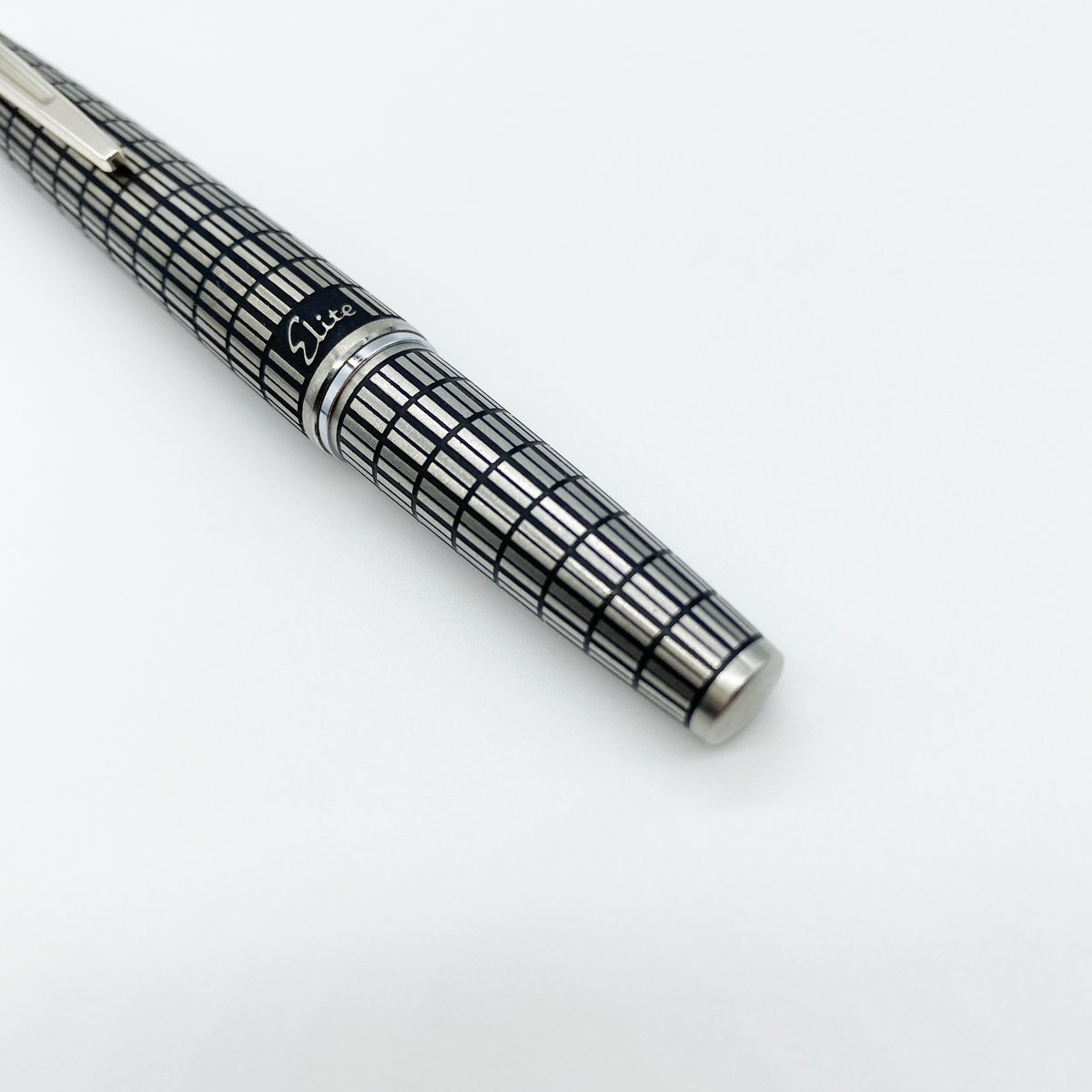 PILOT Elite Fountain Pen 18K F Nib Crosshatch Steel Vintage Japan