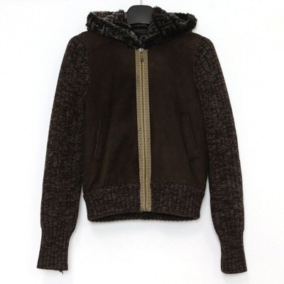 Fendi Junior Lammleder Wildleder Pelz Kapuzenjacke aa42372 152565218