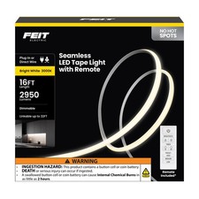 Feit Electric 16ft LED Tape Light Dimmable Plug-in Direct Wire Ultrathin Strip