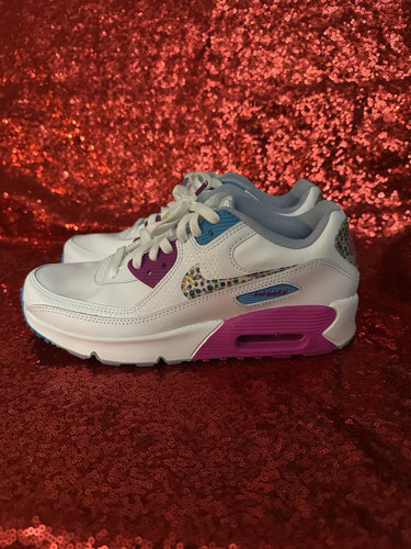 *NEW* Youth Nike Air Max 90 ( GS ) Polka Dot White/Pink/Blue (DV1843-100) 7Y