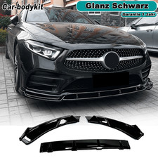 ABS Frontspoiler Lippe Schwarz Gl&auml;nzend f&uuml;r Mercedes CLS C257 2018-2021 Sport
