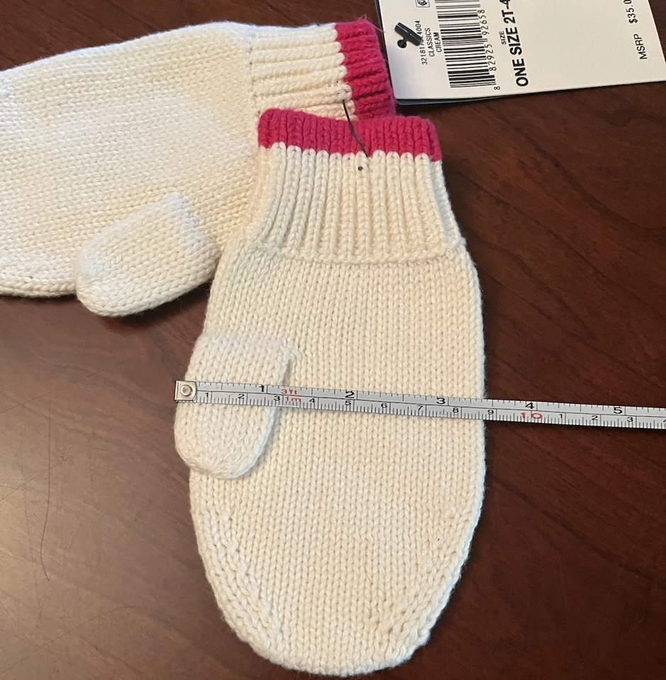 全新带标签 女孩 RALPH LAUREN POLO BEAR 尺寸 2T-4T MITTENS — 第 4/4 张图片