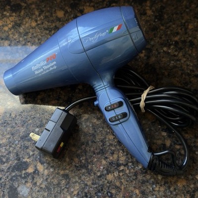 Babyliss Pro Nano Titanium Portofino Hair Dryer Made in Italy Blue Tested Works