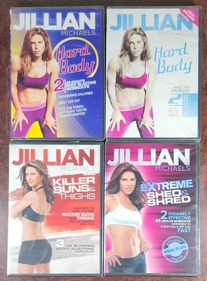 Lot of 4 JILLIAN MICHAELS DVDs NEW SEALED Hard Body Shed Shred Killer Buns