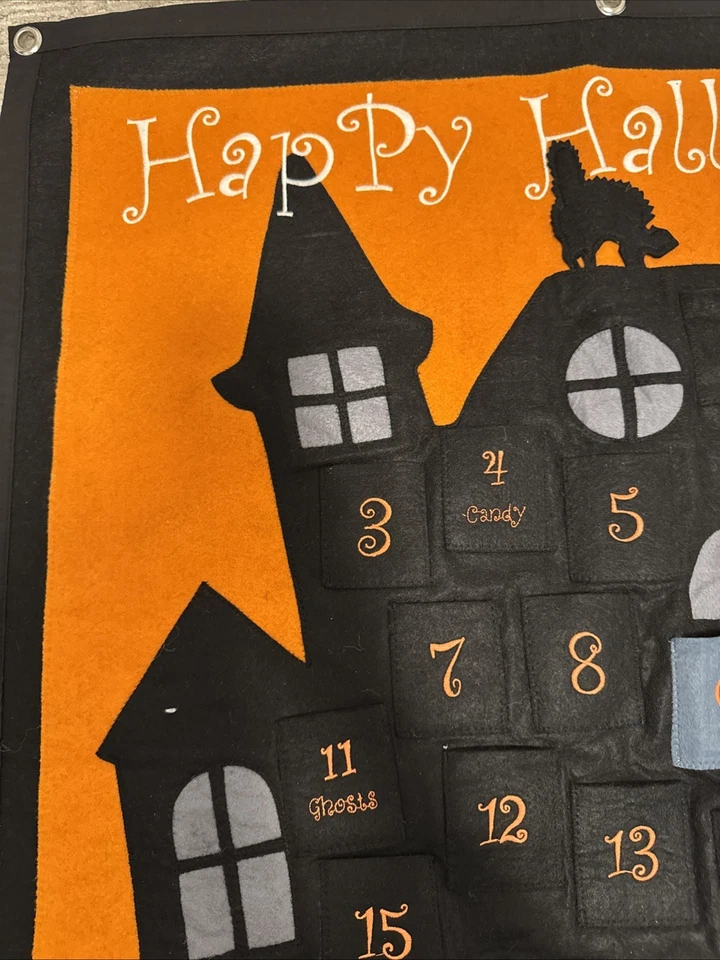 Pottery Barn Kids Advent Halloween countdown Calendar Spooky Mansion 42x32 - Image 3 of 4