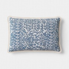 Lumbar Floral Throw Pillow blue - 20in L x 14in W