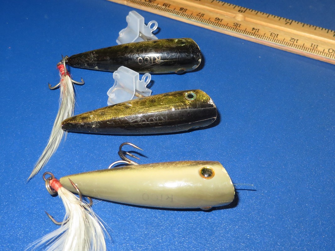 Lot of 3 Lobina Rico Topwater Lures Gold Chart - Image 6