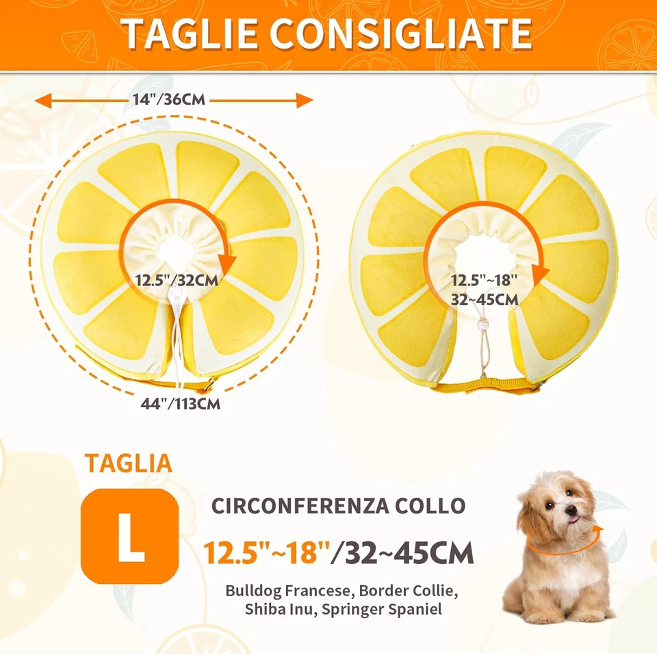 Collare Protettivo Gonfiabile Elisabettiano per Cane E Gatto, Collare Elisabetti - Immagine 4 di 4