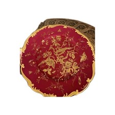 Coalport Cairo 10.5 Inch Gold and Crimson Plate-Bird and Flower Design