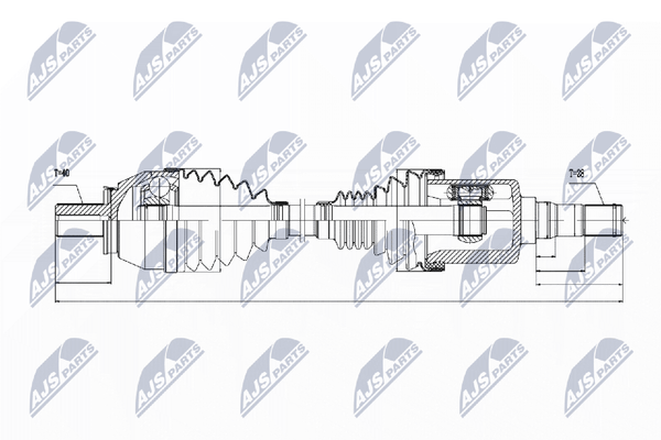 Antriebswelle NTY NPW-VV-033 FüR Volvo S60 2 134 V60 1 155 S80 124 V70 3 135-image