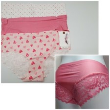 JESSICA SIMPSON 3 Pack Flirty Lace Women's M/L Panties Pink/Prints
