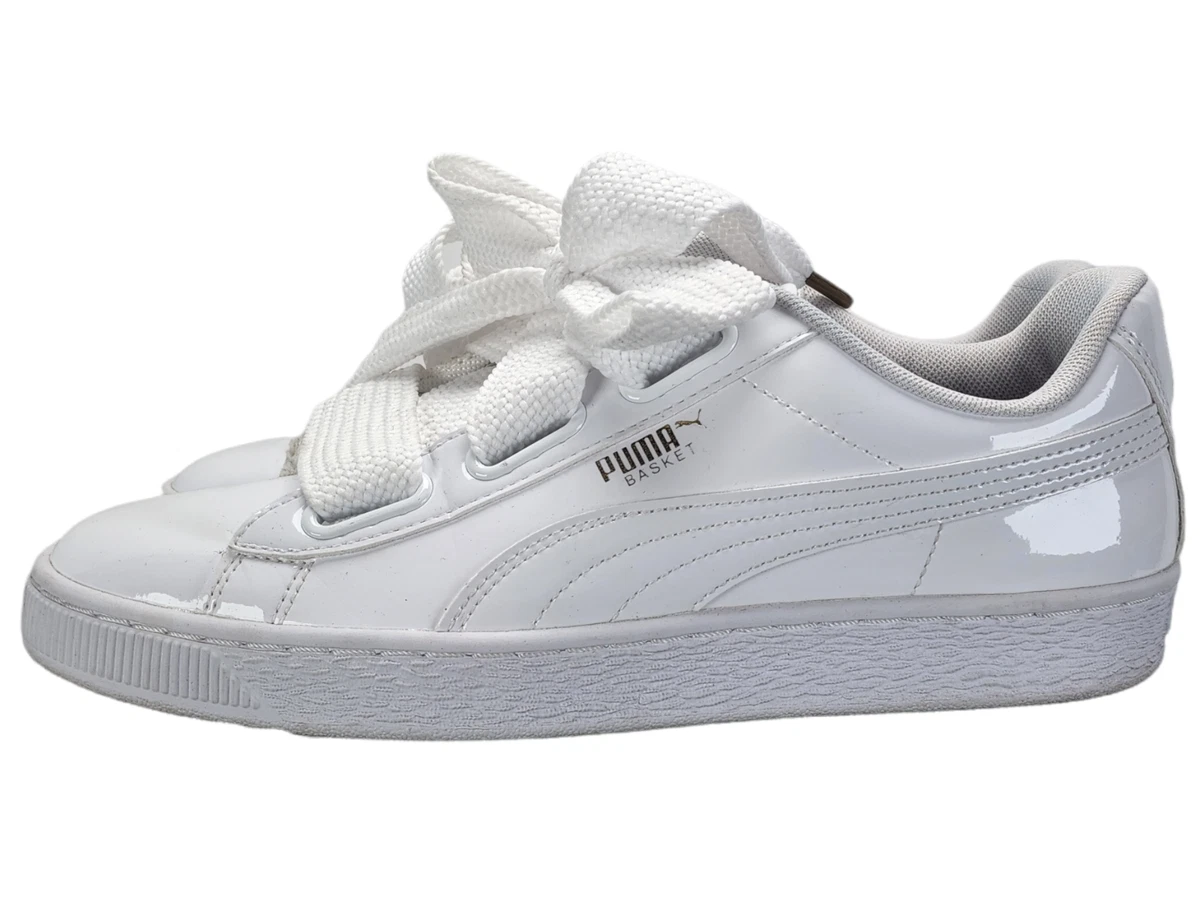 Puma Basket Heart Patent Puma White 363073-02 Size 9 | eBay