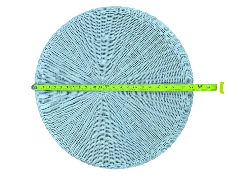 White Round Wicker Side /Coffee /End Table Nightstand Removable Tray Top Storage - Image 4 of 4