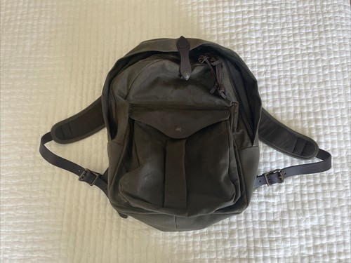 Filson Journeyman Backpack Otter Green waxed canvas bridle leather