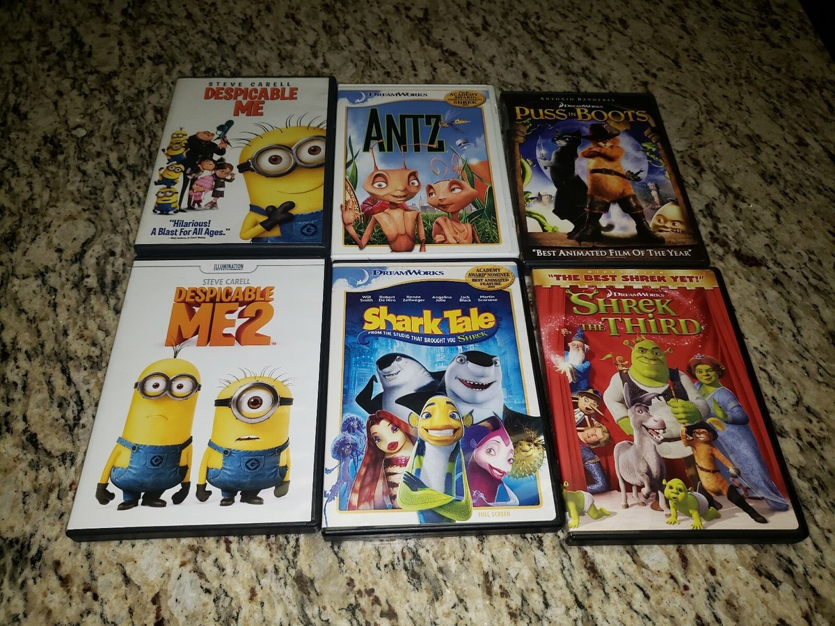 DreamWorks & Illumination 6 DVD Lot Despicable Me Antz Shrek 3