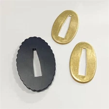Black Small Iron Tsuba Hand Guard For Japanese Samurai Sword Katana Wakizashi