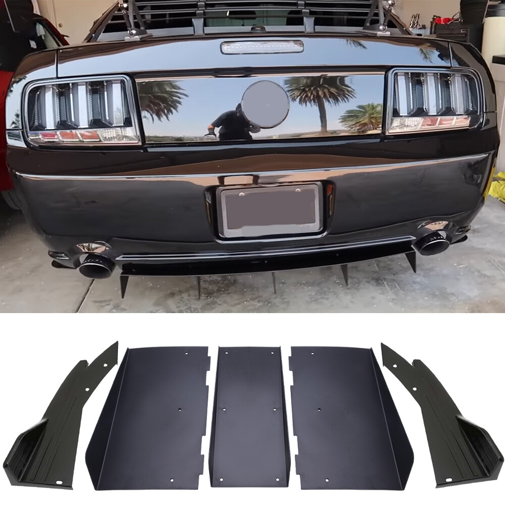 For Ford Mustang GT Rear Diffuser Bumper 4 Fins Splitter