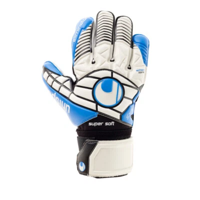 uhlsport Eliminator Supersoft Torwarthandschuhe weiß/schwarz/blau [100016801]