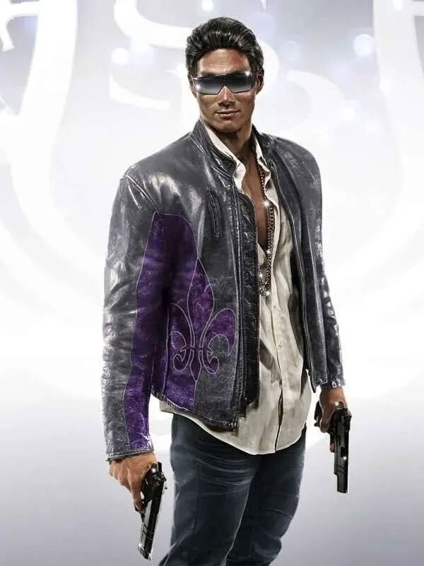 FILA Giacca di pelle grigia fatta a mano Saints Row Johnny Gat per uomo e donna