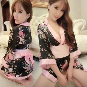 [Sexy kimono+panties+belt] sexy lingerie Japanese kimono jacket/blous/dress/top
