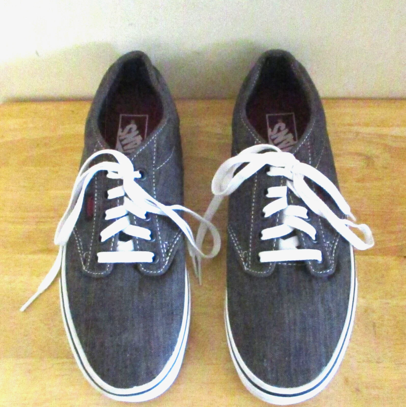 Scarpe da skate Vans Off The Wall da uomo in tela grigia sneakers stringate basse taglia 8