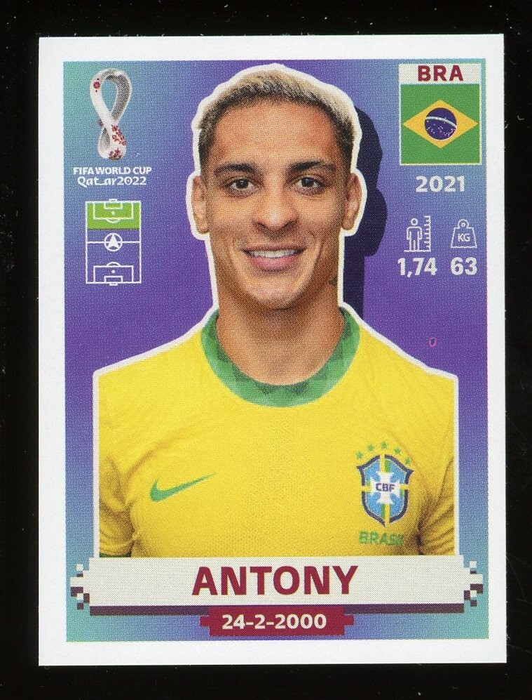 2022 カタールW杯カード アントニー ブラジル代表 2022 Fifa World Cup Panini Sticker Qatar ANTONY Brazil BRA15 DEBUT
