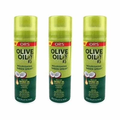 3X ORS Organic Root Stimulator Olive Oil Nourishing Sheen Spray Coconut Oil