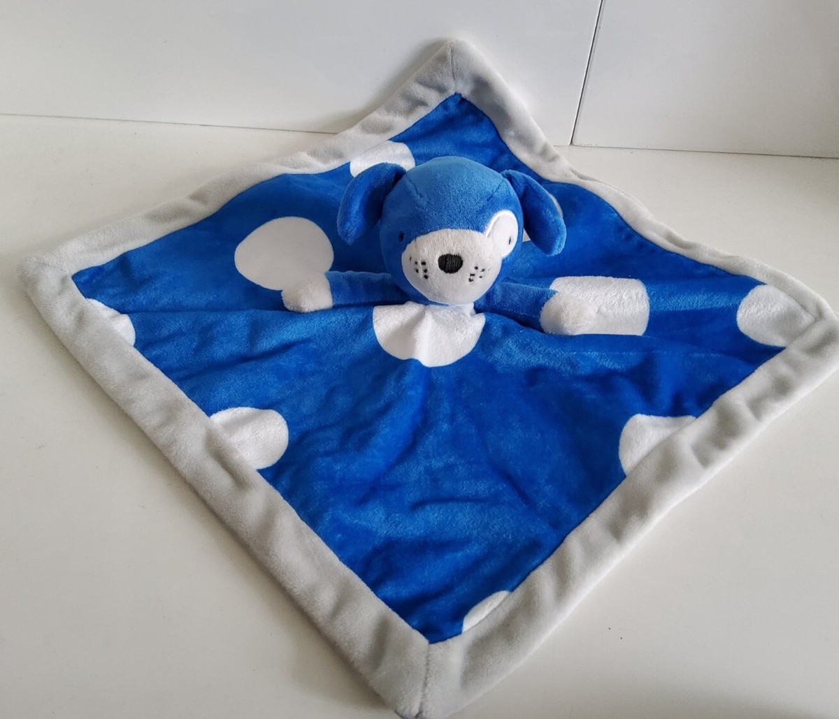 TU Baby Blue Grey Puppy Dog Comforter Blanket Doudou Blankie