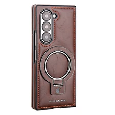 For Samsung Galaxy Z Fold 7/6/5/4/3 Leather Magnetic Stand Shockproof Slim Case