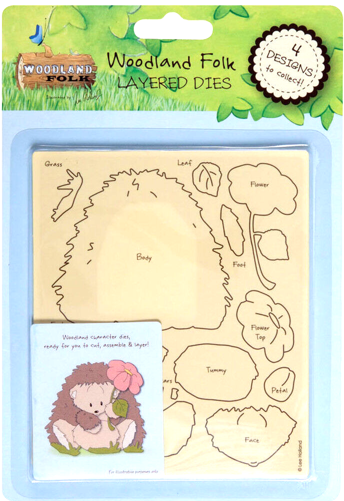 Docrafts Layered Dies Die Woodland Folk Hedgehog Use in Xcut Sizzix Big Shot etc
