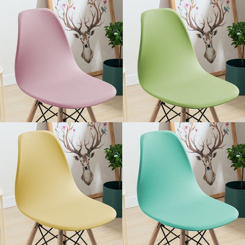 Stretch Armless Shell Chair Seat Cover Washable Ceremonies Slipcover Solid/Print - Picture 7 of 45