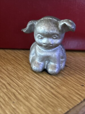 Vtg Blue BUCKI CARBONS RIBBONS Dog Advertising Hubley Cast Iron Paperweight NICE