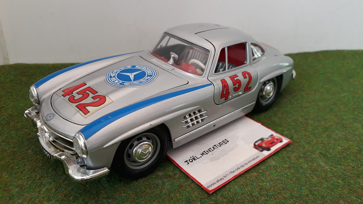 MERCEDES BENZ 300 SL 1954 # 452 gris roues tôle au 1/18 BURAGO