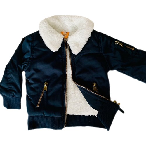 navy borg collar jacket