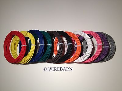 AUTOMOTIVE  WIRE - 22 GAUGE -HIGH TEMP TXL WIRE - 11 COLORS - 25' EACH COLOR
