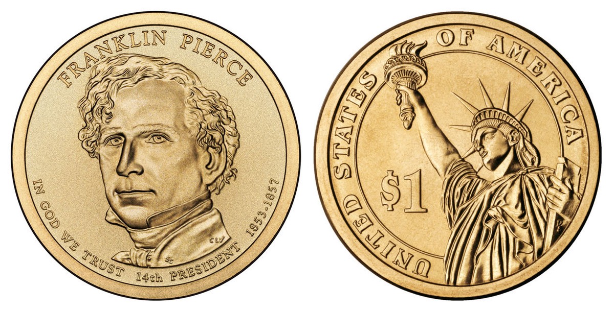 2010 P Franklin Pierce Presidential One Dollar Coin From