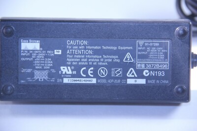 Netzteil / Transformator / Cisco Systems ADP-20JB / P/N 34-0875-01 Guter Zustand