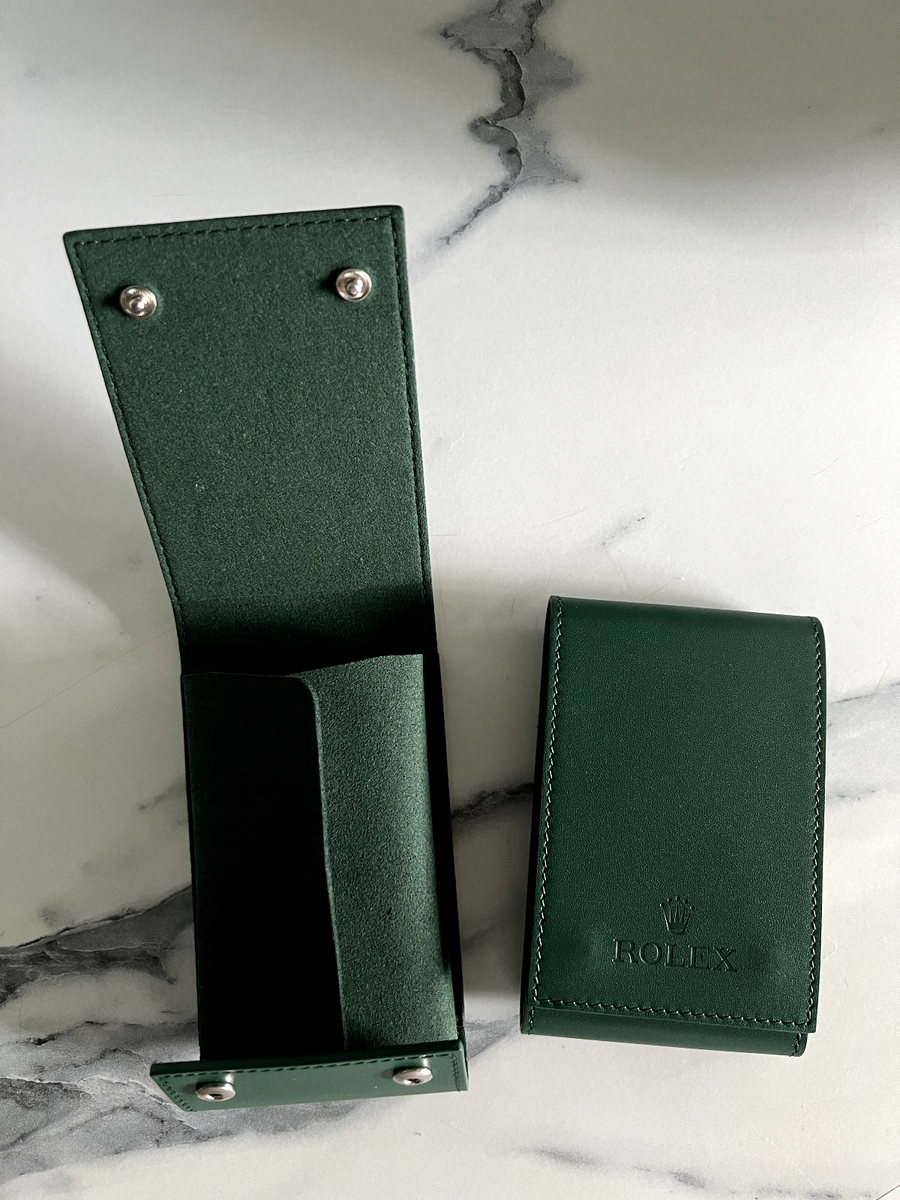 ROLEX グリーンショップ袋とカードケース Rolex Watch Leather Travel Case Pouch - 100% Authentic - Premium