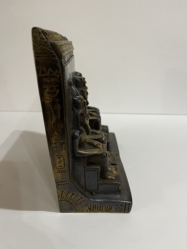 Egyptian Vintage Heavy Seated Akhenaten And Nefertiti Statue 7.50"x7.50"x3" - Picture 4 of 11