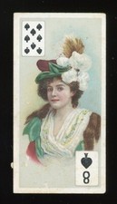1908 British American Tobacco Co. Beauties Playing Cards #87 Eight of Spades
