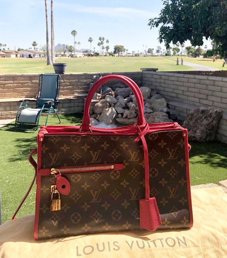 Louis Vuitton Bag Popincourt NM Tote or Shoulder Red Leather with